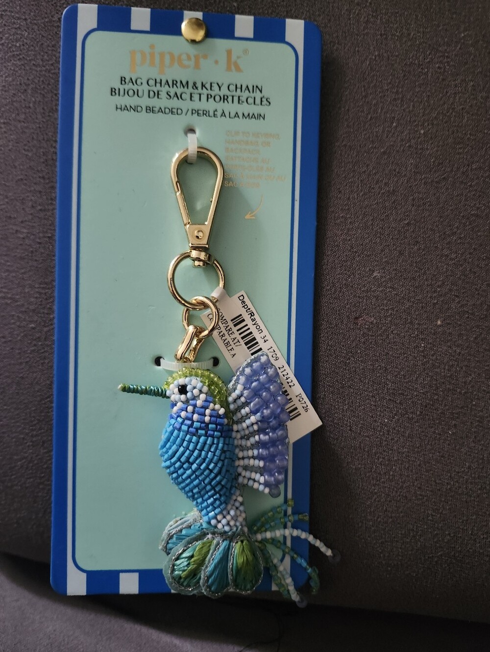 Piper K Beades Bag Charm - Hummingbird